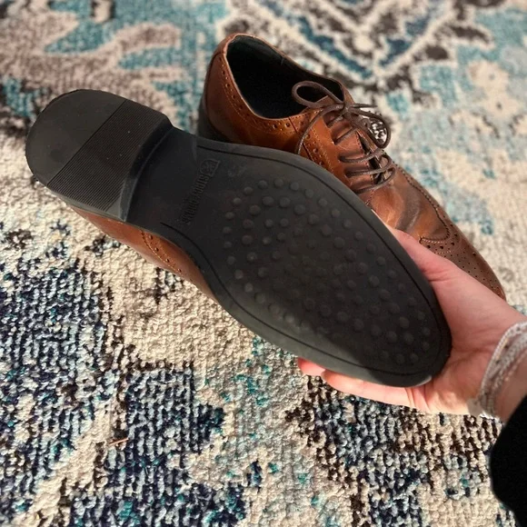 Stacy Adams Mens Brown Leather Oxford Dress Shoes • Size 10 • Preowned - Picture 3 of 4
